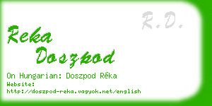 reka doszpod business card